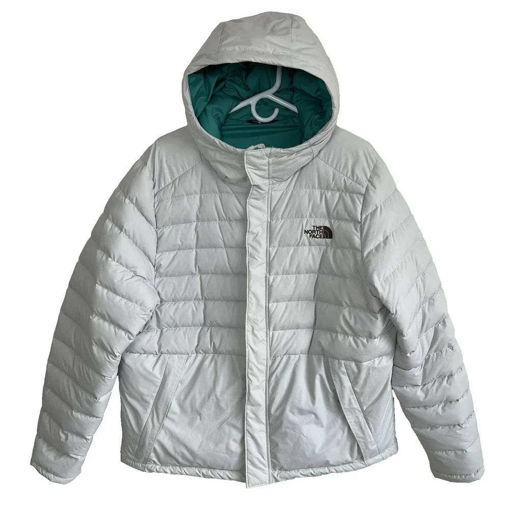 The North Face Men's 550 Goose Down Puffer Jacket Beacon Parka Coat Sz L Gray